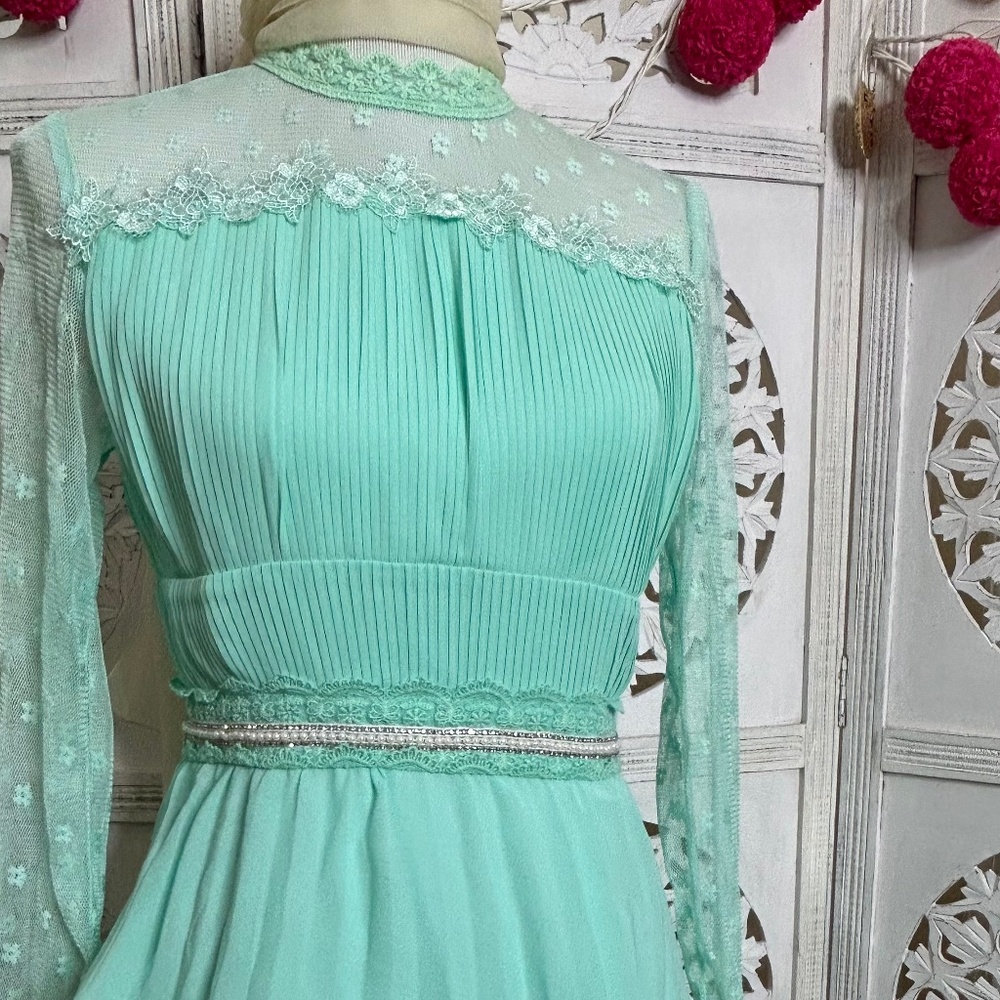 Mint Ruffled Fancy Gown - Picture 7 of 7